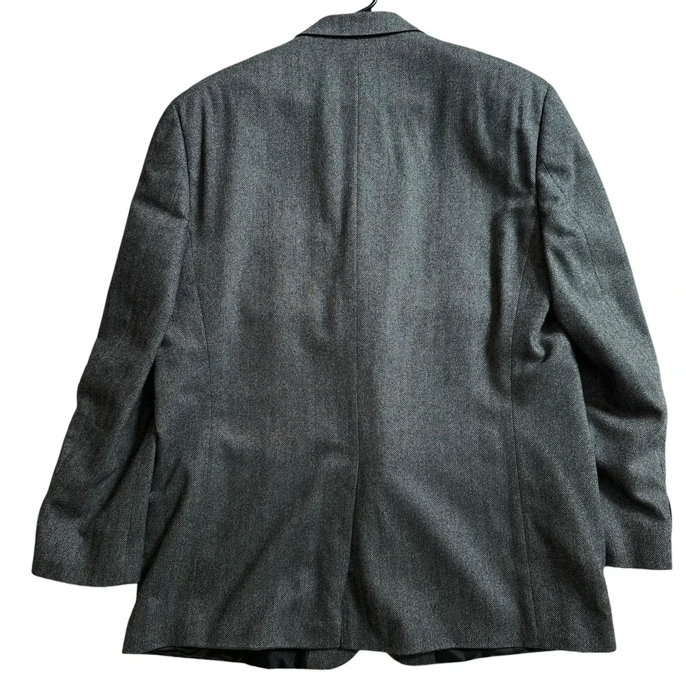 LRL Ralph Lauren Blazer Jacket Men's 48L Gray Wool Cashmere Herringbone Paisley